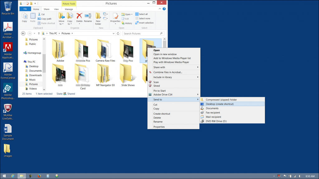 Create Desktop Shortcuts in Windows 8